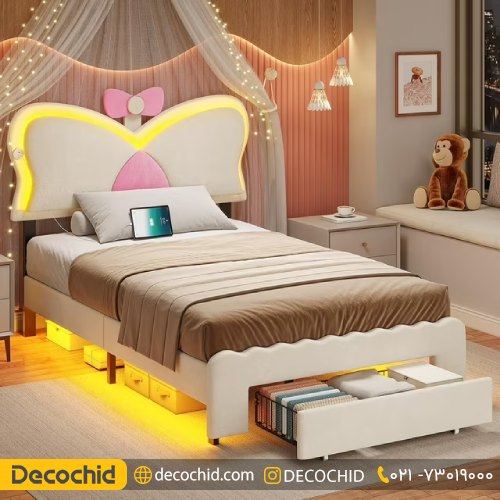 تخت خواب دخترانه زیبا