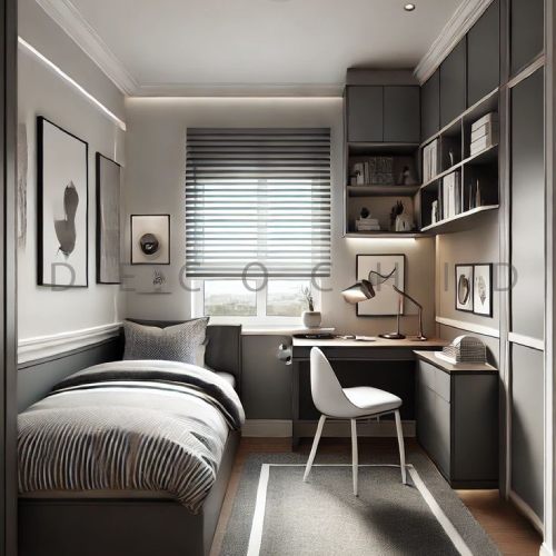 اتاق خواب پسرانه ساده تاریک