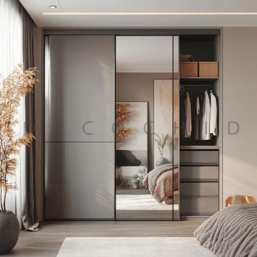 lng کمد دیواری ریلی آینه‌ دار