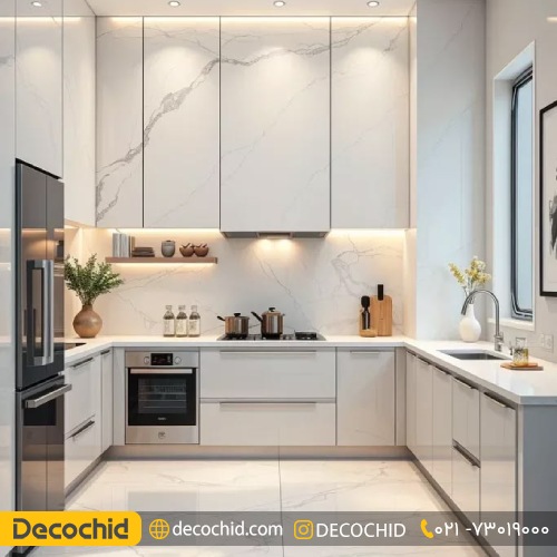 کابینت آَشپزخانه ام دی اف سفید