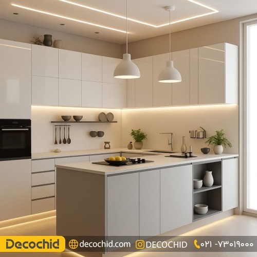 کابینت مدرن با لاین نور