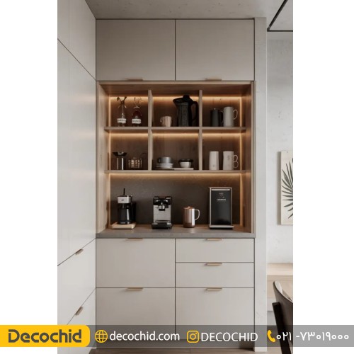 کابینت آشپزخانه مدرن با کافی بار
