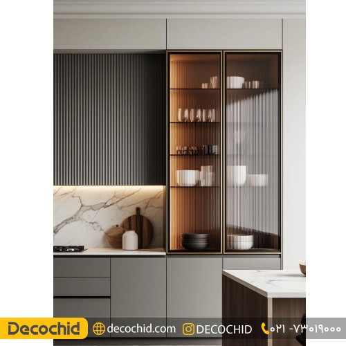 کابینت مدرن با درب شیشهای