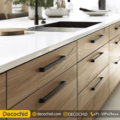 کابینت مدرن با دستگیره مشکی