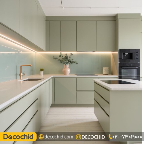 کابینت مدرن سبز پاستیلی