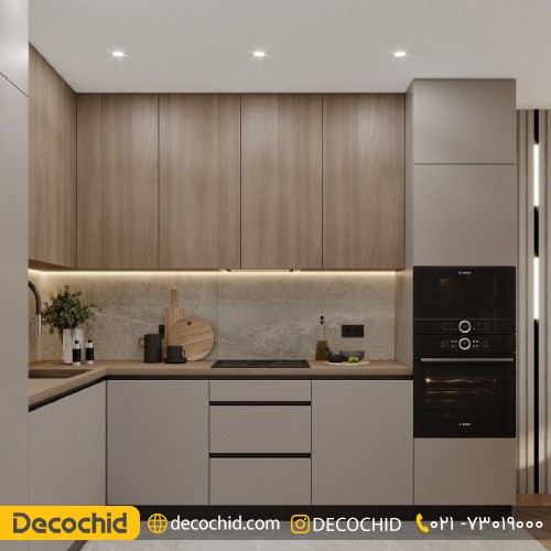 کابینت آشپزخانه مدرن با رنگ گریژ