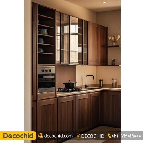 کابینت آشپزخانه ممبران قهوه ای