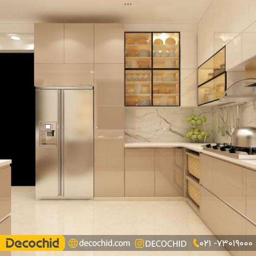 کابینت های‌ گلاس طلایی