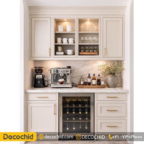 کابینت نئوکلاسیک با کافی بار