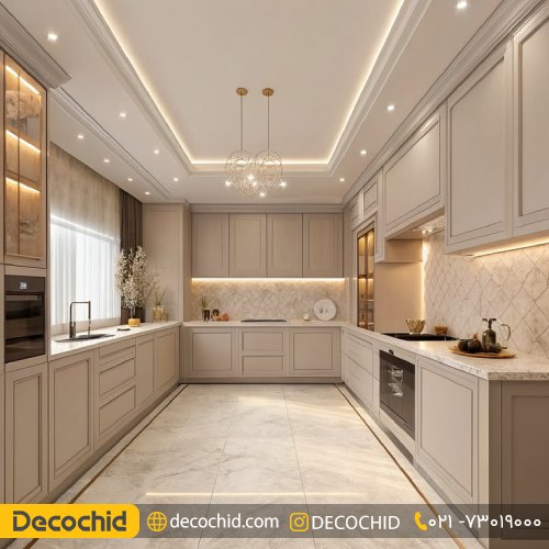 کابینت نئوکلاسیک بژ