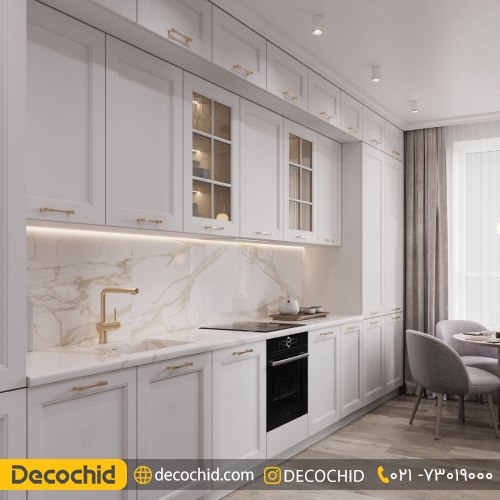 کابینت نئوکلاسیک سفید صدفی