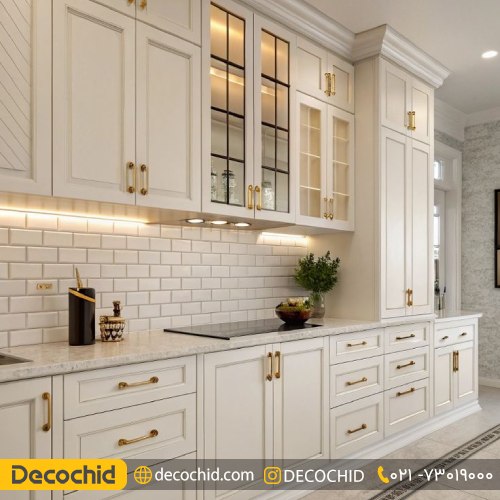 کابینت آشپزخانه نئوکلاسیک بژ