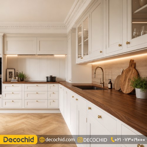 کابینت نئوکلاسیک با صفحه چوب