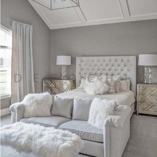 اتاق خواب طوسی سفید