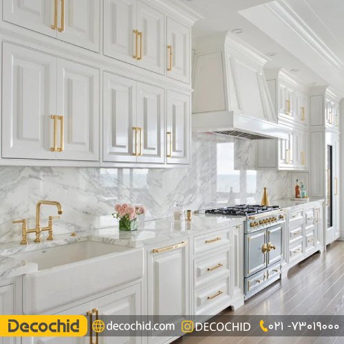 کابینت انزو سفید طلایی