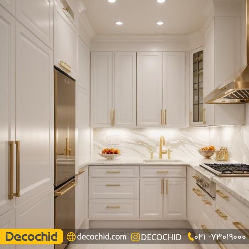 کابینت سفید طلایی