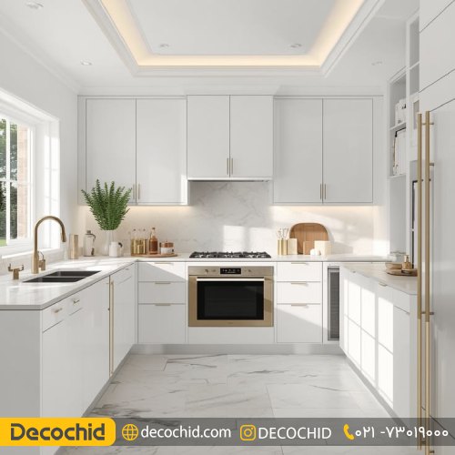 کابینت آشپزخانه وکیوم سفید ساده
