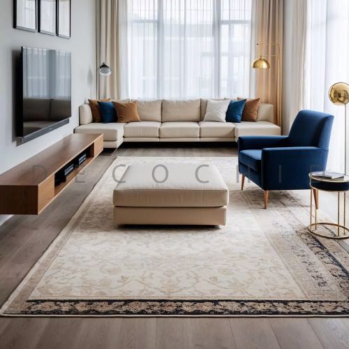 فرش در دکوراسیون پذیرایی مستطیل