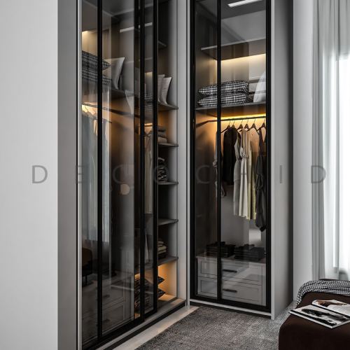 کلوزت روم گوشه ای در اتاق خواب کوچک