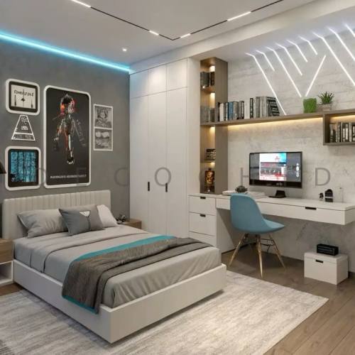 نورپردازی اتاق خواب پسرانه لاکچری