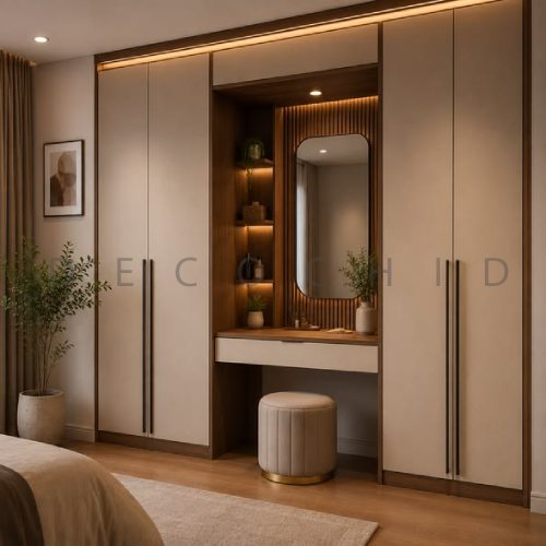 کمد دیواری مدرن با میز آرایش