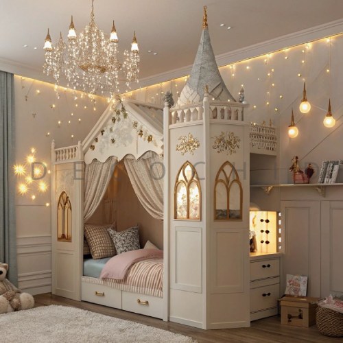 تخت دخترانه قلعه ای