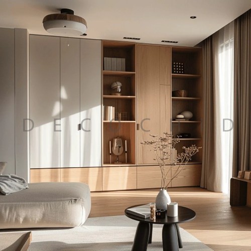 کمد دیواری پذیرایی کتابخانه دار