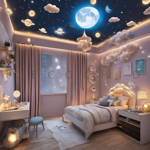تخت خواب دخترانه فانتزی آسمانی