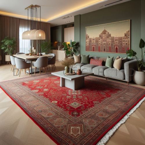 چیدمان پذیرایی مربع شکل ایرانی