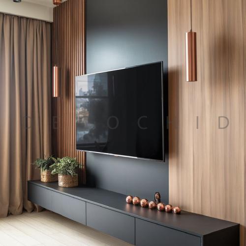 تی وی وال ساده و شیک مشکی