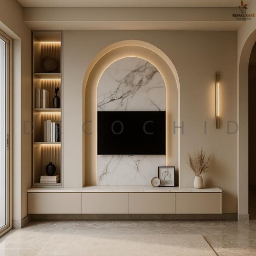 تی وی وال نئوکلاسیک طاق‌ نما