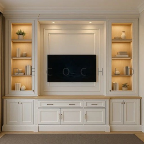 تی وی وال نئوکلاسیک شلف‌ دار