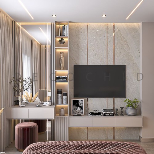 تی وی وال نئوکلاسیک آینه‌ دار 