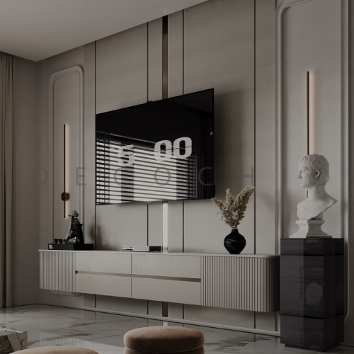 تی وی وال نئوکلاسیک تمام‌ دیوار 