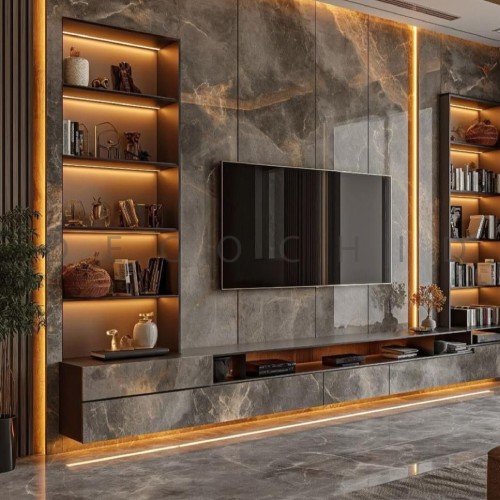 تی وی وال نئوکلاسیک دو رنگ