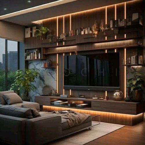 تی وی وال لاکچری چوبی