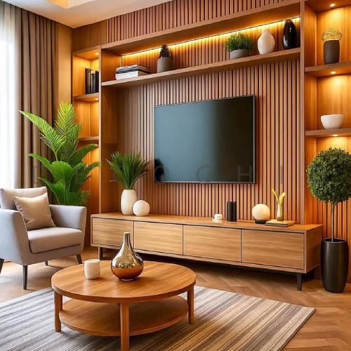 تی وی وال چوبی گردویی