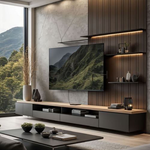 تی وی وال لاکچری با بتن اکسپوز