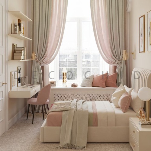 اتاق خواب دخترانه رویایی سفید