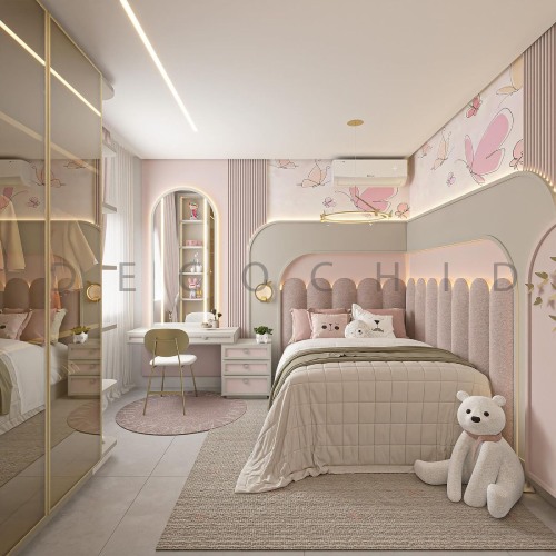 فرش اتاق خواب دخترانه رویایی