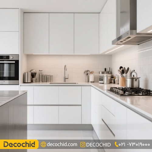 کابینت سفید براق مدرن