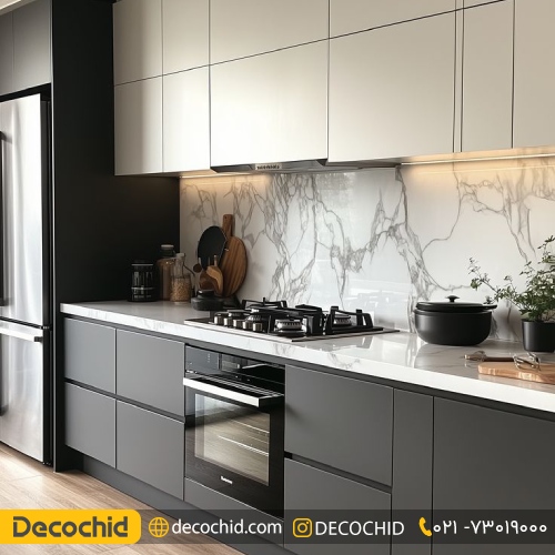 کابینت سفید طوسی 
