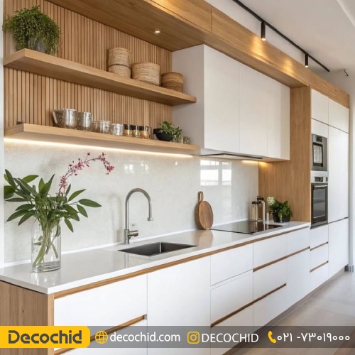 کابینت سفید رنگ چوب 