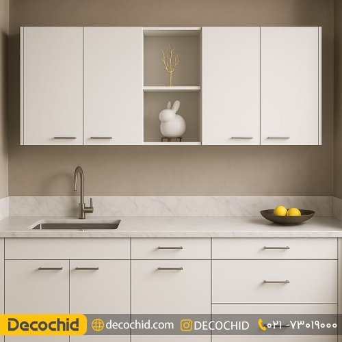 کابینت سفید طراحی کلاسیک