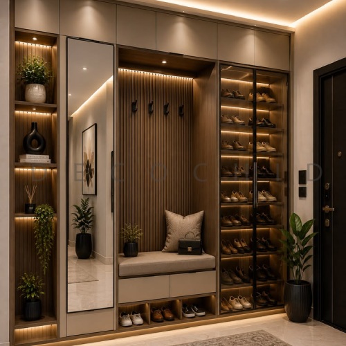 طراحی ورودی خانه با جاکفشی