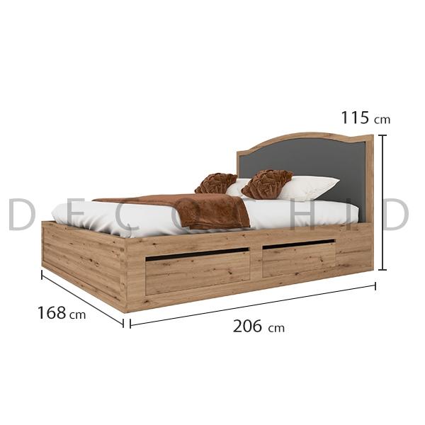 سایز تخت خواب دو نفره سروین عرض 160