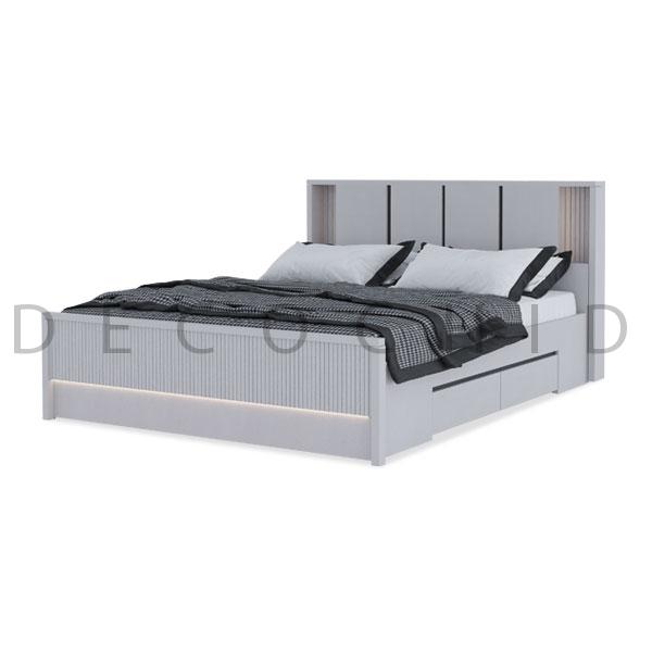 تخت دو نفره رایکا کشودار طوسی M13 عرض 160 
