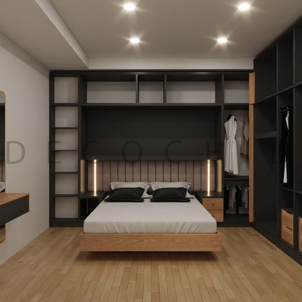 تخت خواب دو نفره گردویی D.1121