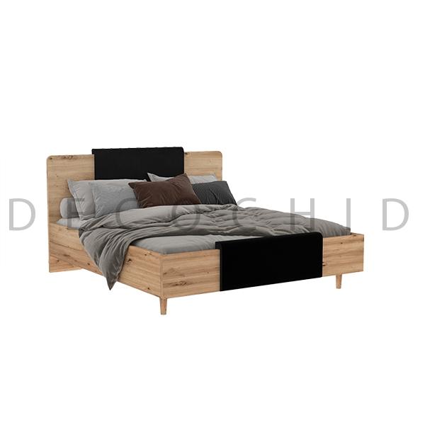 تخت خواب دو نفره نلا عرض 160 گردویی