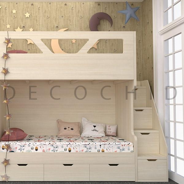 تخت خواب دو طبقه سفید D.1138